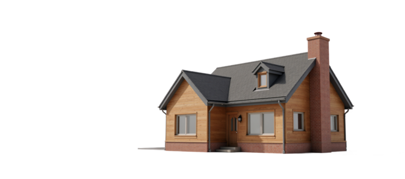 House placed against an isolated transparent PNG background