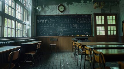 Classroom with math activities and interactive lessons.