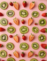 Kiwi and strawberry pattern