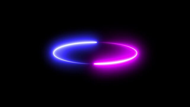 Abstract circle. Shine ring. Glare sci fi. Space tunnel. LED color ellipse. Glint glitter. Shimmer loop motion. Empty hole. Glow portal. Astral spin. Bright disc.