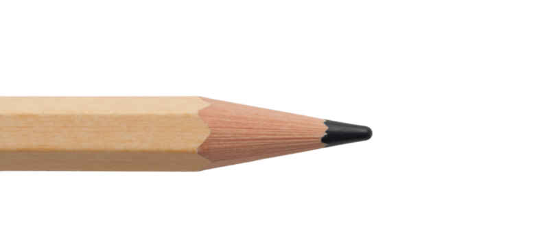 Digital art illustration featuring a pencil isolated as a transparent PNG file