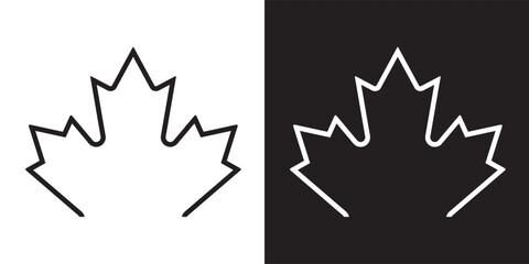 Maple leaf icon or logo in modern line style. Vector illustration on a transparent background. EPS 10.