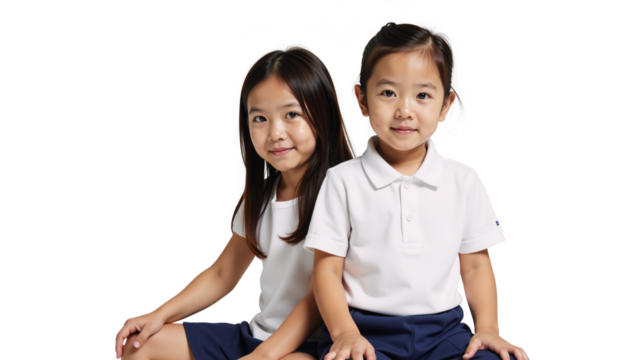 Siblings isolated as separate transparent PNGs Isolated Transparent Background