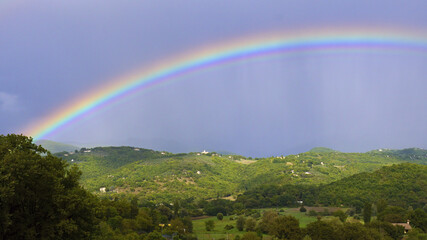 rainbow lights up a rainy day