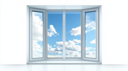 Fototapeta premium A clear glass window with no decorations.
