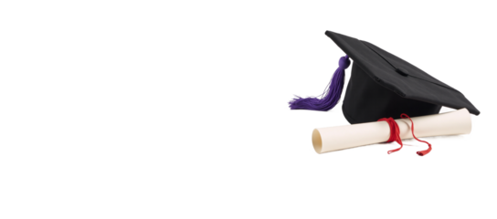 Graduation announcement with an isolate transparent PNG backdrop