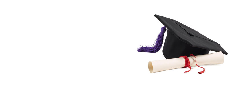 Graduation announcement with an isolate transparent PNG backdrop