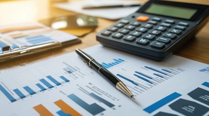 Business Meeting with Financial Charts and Documents