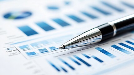 Fototapeta premium Business Strategy Report with Graphical Data Visualization