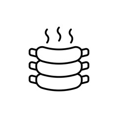 Barbeque outline icons, minimalist vector illustration ,simple transparent graphic element .Isolated on white background