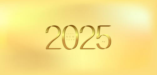 A festive gold background featuring the golden numbers 2025 to celebrate the New Year with elegance and joy
