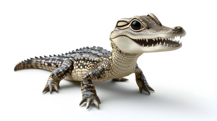 Obraz premium Cute Baby Alligator with Big Eyes