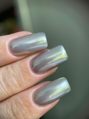Silver Gel Nails Manicure