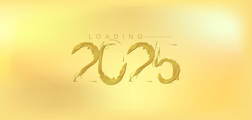 A festive gold background featuring the golden numbers 2025 to celebrate the New Year with elegance and joy