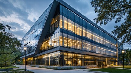 Modern Corporate Building with Angular Design
