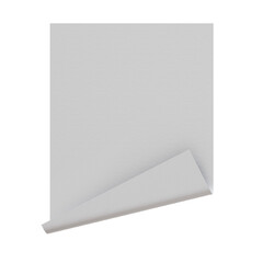 Blank Sheet of Paper with Curled Corner on Transparent Background