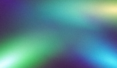 Grainy gradient background blue green abstract glowing color wave black backdrop, noise texture banner poster header design