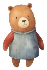 PNG Bear character plush toy white background.