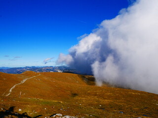 Beautiful Autumn day on a Hohe Veitsch mountain in Alps
