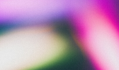 Grainy gradient background pink purple blue green abstract glowing color wave black backdrop, noise texture banner poster header design