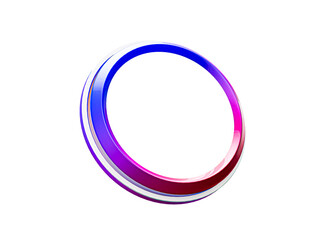 Blue and Purple Circle Social Media Profile 3D Frame Isolated on Transparent Background