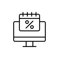 Online sale outline icons, minimalist vector illustration ,simple transparent graphic element .Isolated on white background