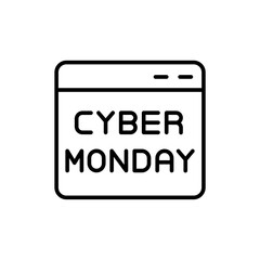 Cyber monday outline icons, minimalist vector illustration ,simple transparent graphic element .Isolated on white background