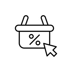 Online sale outline icons, minimalist vector illustration ,simple transparent graphic element .Isolated on white background