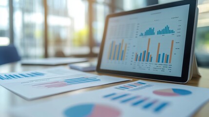 Project Planning with Charts and Graphs on Desk