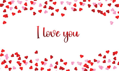 Beautiful Valentine's background with papercut hearts