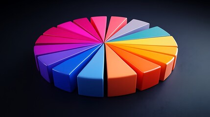 Obraz premium A 3D-rendered pie chart divided into different sections, each labeled with a type of investment or savings fund, such as bonds, stocks, and cash, illustrating asset allocation.