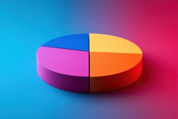 Obraz premium Colorful pie chart on a gradient background