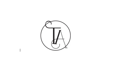 TA, AT, A , T Abstract Letters Logo Monogram	