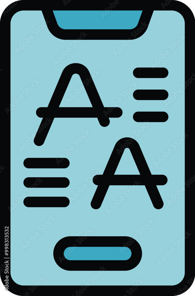 Poster smartphone displaying font style options for personalized user interface customization