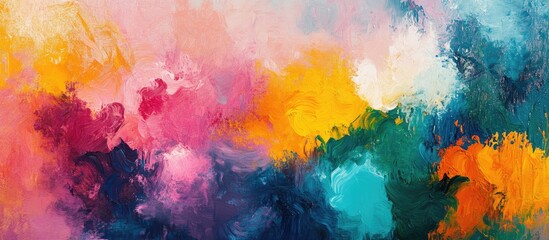 Fototapeta premium Abstract oil painting with vibrant colors showcasing impressionist style and surrealist elements Ideal for wall decor featuring a unique hand drawn texture