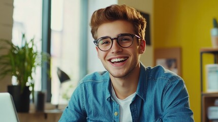 Young Man in Office Setting
