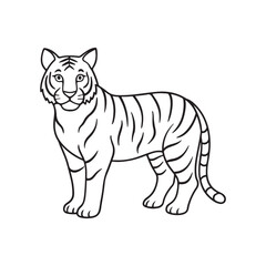 Tiger line art vector style illustration