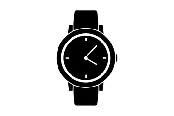 watch silhouette vector illustration, white background