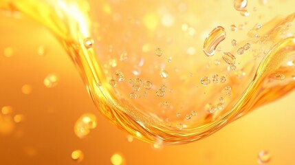 Orange serum texture transparent liquid moisturizer smear gel background