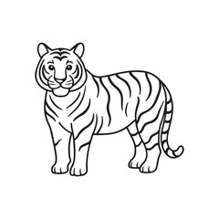 Tiger line art vector style illustration