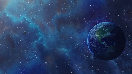 Fototapeta premium A captivating image of a space scene featuring various planets and stars. Perfect for use in science fiction projects or educational materials