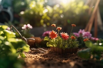 Red flowers in the garden