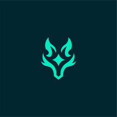 wolf face logo design template, Edgy Design Head of Aggressive Wolf