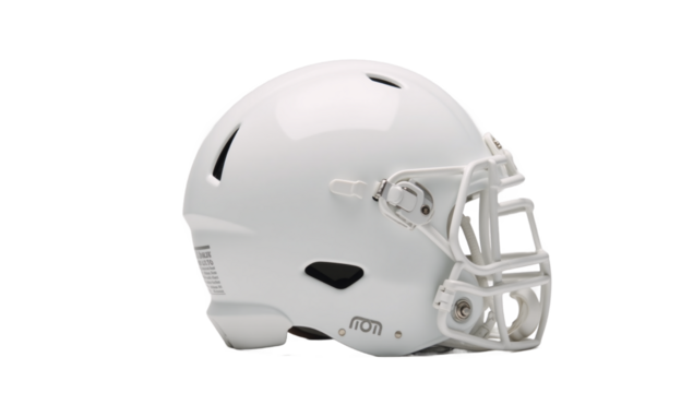 Football helmet is depicted isolated as an intricately detailed transparent PNG file - Powered by Adobe