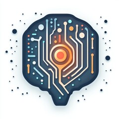 Obraz premium Creative logo design capturing the relationship between technology and AI