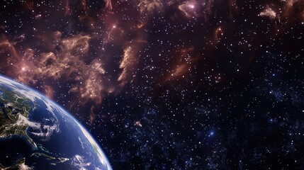 Obraz premium A captivating image of a space scene featuring various planets and stars. Perfect for use in science fiction projects or educational materials