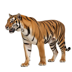 Obraz premium Tiger depicted against an isolated transparent PNG background