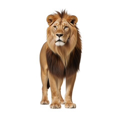 Fototapeta premium Lion illustrated against an isolated transparent PNG backdrop