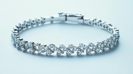 Elegant silver bracelet adorned with sparkling gemstones, perfect for special occasions and everyday elegance.