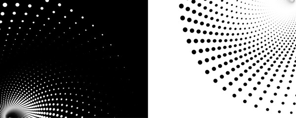 Abstract weve background Black and White color halftone dotted lines circle pattern, vector design